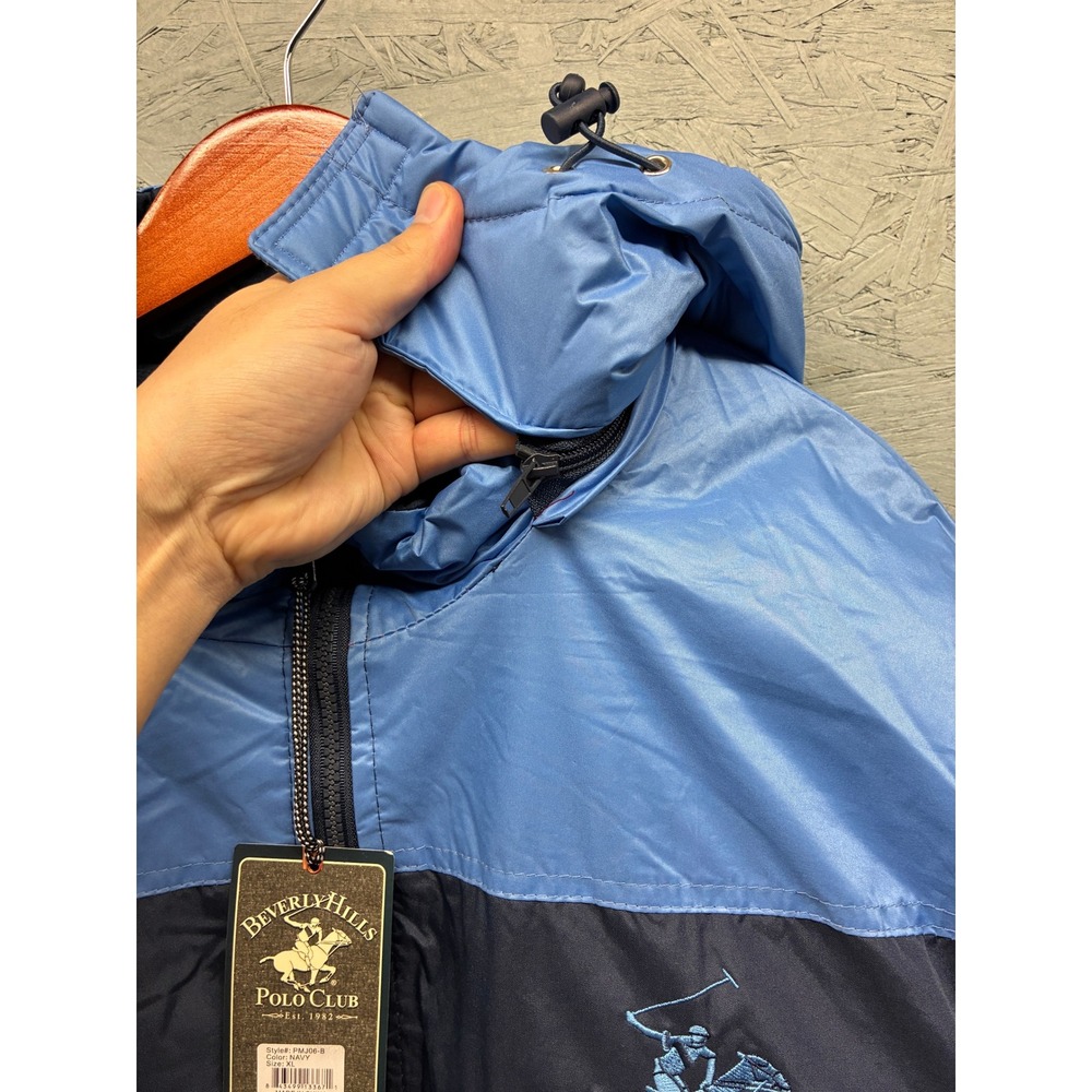 Beverly Hills Polo Club Puffer Jacket Modern Fit Men's XL Blue Black NWT - Picture 3 of 10